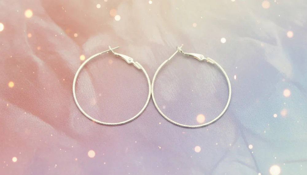 Moonbeam Silver Hoops Earrings