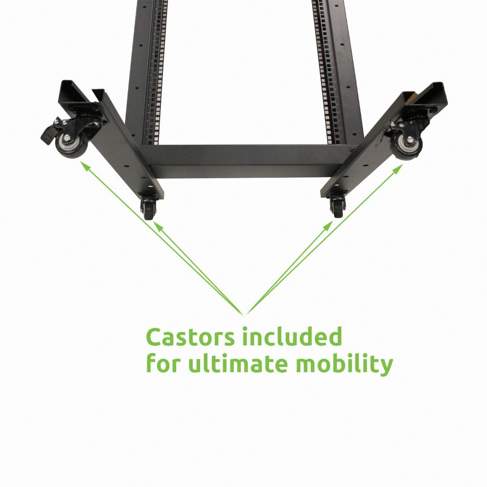42U Movable 19" 2 Post Open Frame Heavy Duty IT Network Data Server Rack