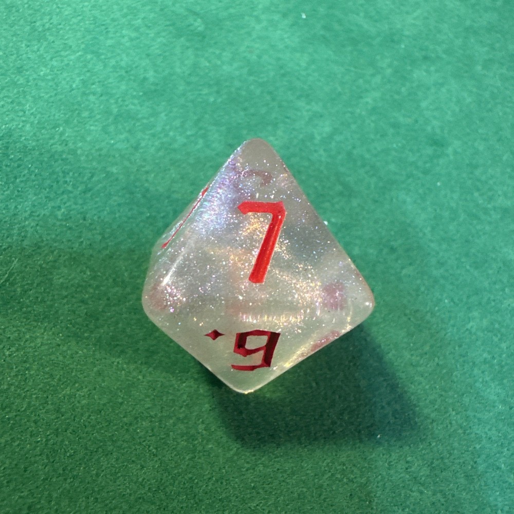 Glitter-Clear Acrylic Dice Set - RPG DND 13