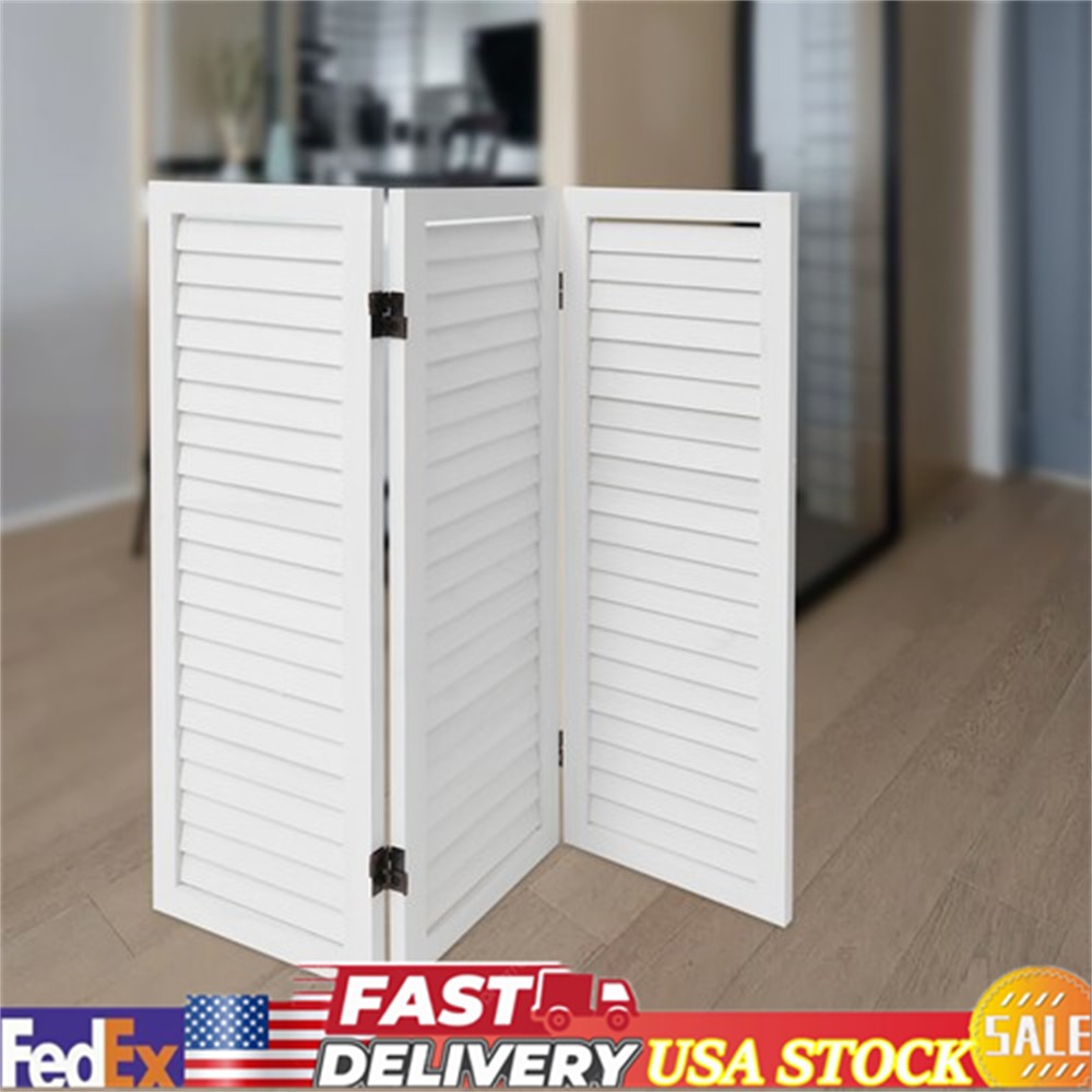 Room Divider Privacy Screen Foldable Partition Stand 3 Panel White  USA