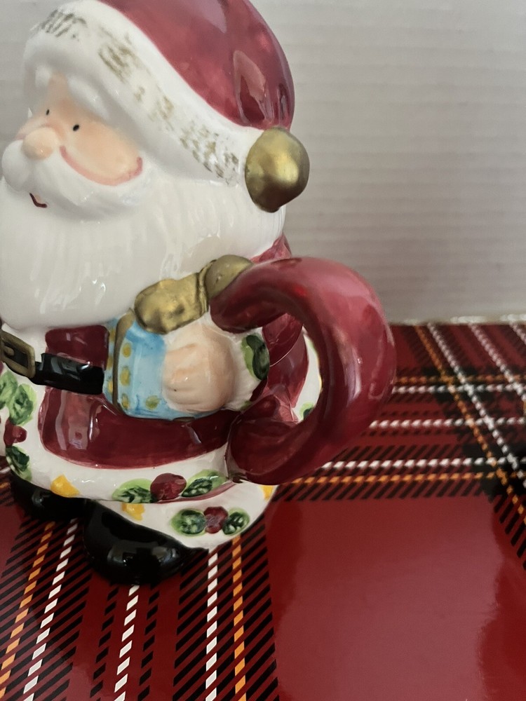 Vtg/Mr/Mrs Claus/sugar/creamer/Ceramic /6”/spoon Missing/mint