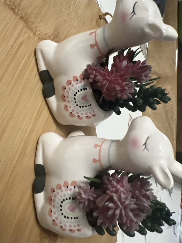 Ceramic Llama Succulent Deco,PACK OF 2.