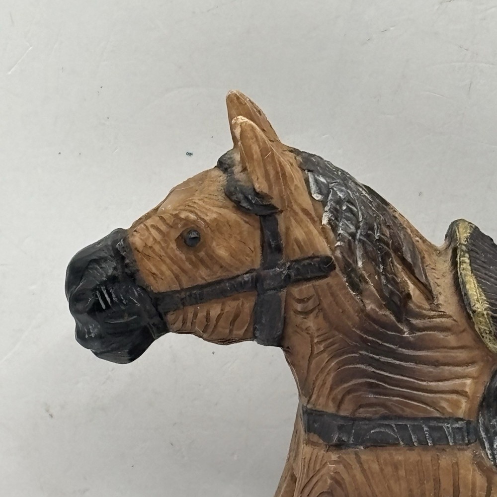 VTG Miniature Horse Pull Toy Primitive Rustic Decor 5”