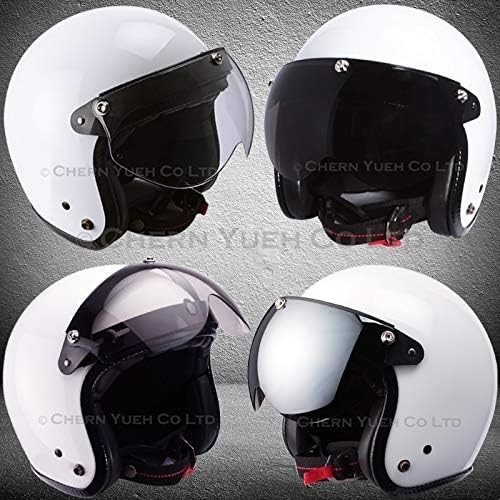 Universal 3-Snap Visor for Open Face Motorcycle Helmet Wind Shield Flip Up Do...