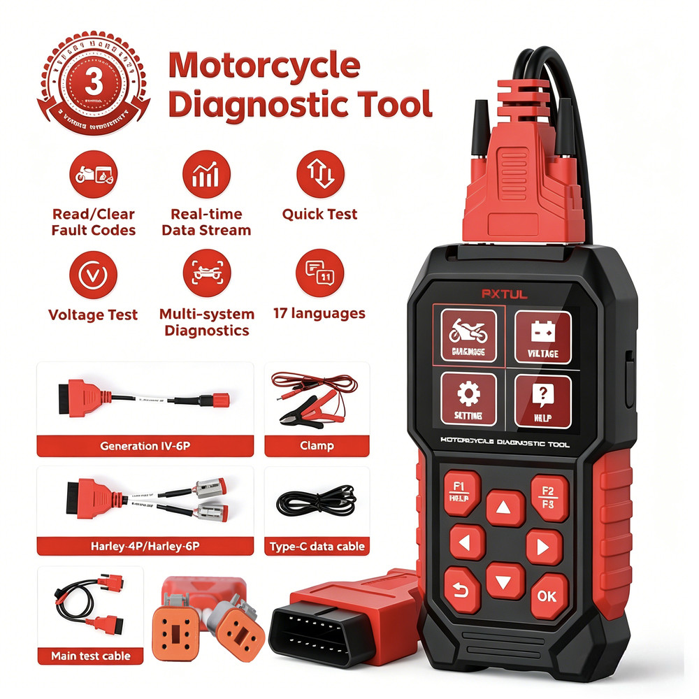 OBD2 Motorcycle Diagnostic Scanner Fault Code Reader ABS For Harley Davidso 4/6P