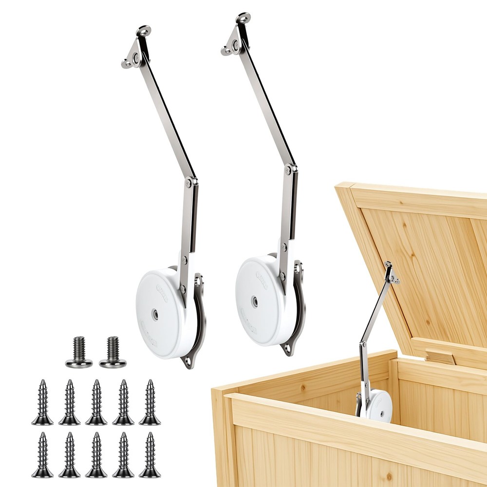 2 Pack Toy Box Hinges, Soft Close Hinges with Adjustable Tension & Multi-Angl...