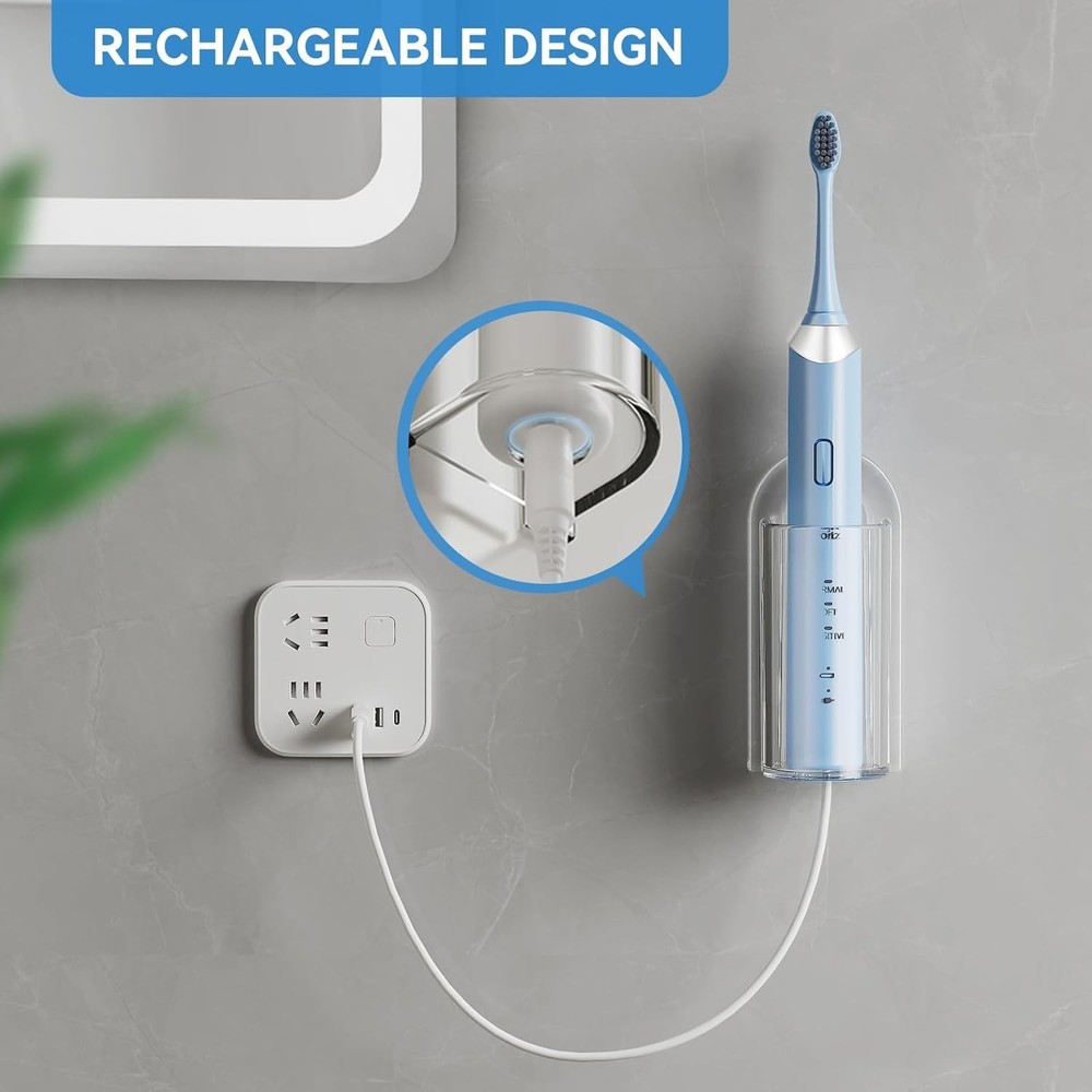 2-Pack Innovative Barrel Wall Mount Toothbrush Holder - Clear Plastic Design