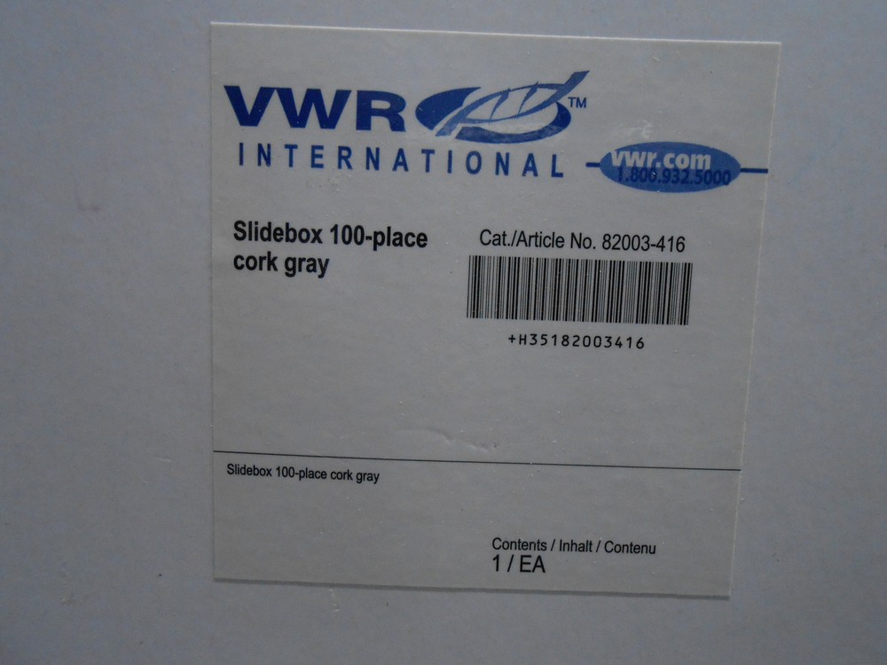 VWR 82003-416MICROSCOPE SLIDE BOX 100 PLACE - GRAY