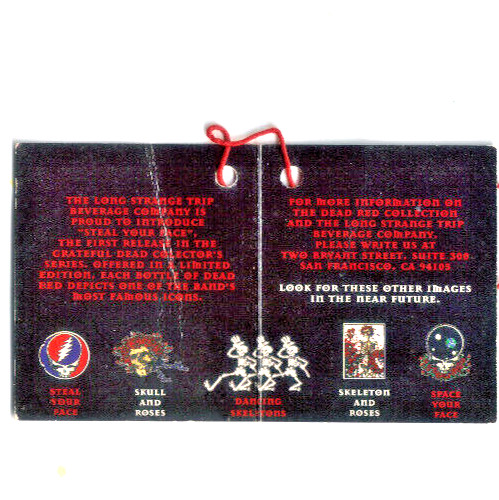 Grateful Dead Wine Label Tag Dead Red Table Wine Long Strange Trip Beverage Co.