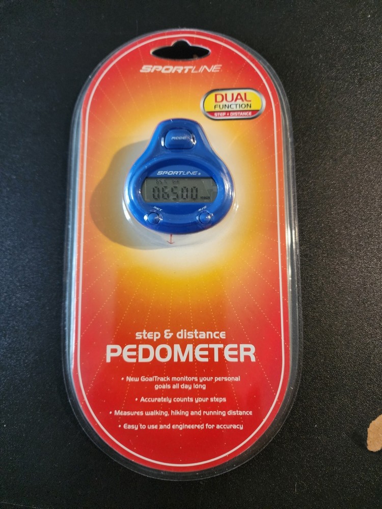 Sportline SB4202bl Blue Handheld Dual Function Step & Distance Digital Pedometer