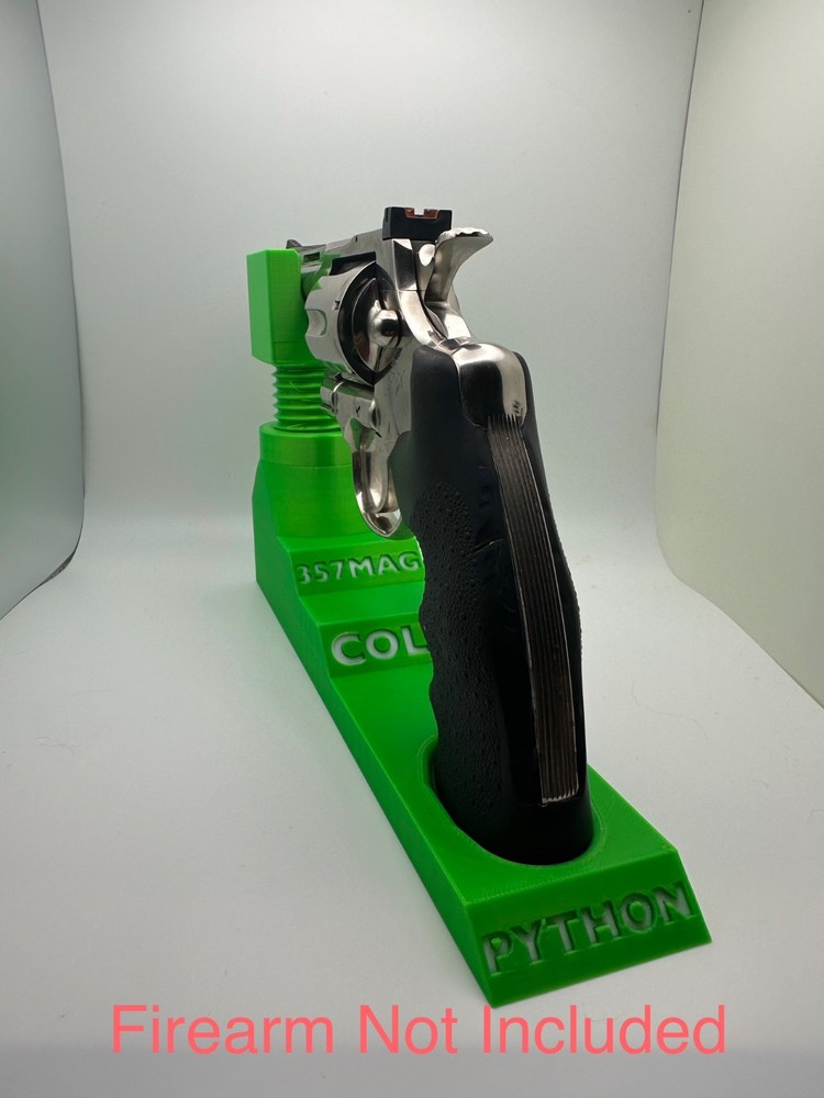 Custom Pistol Stand designed for Colt Python 3D printed safe storage