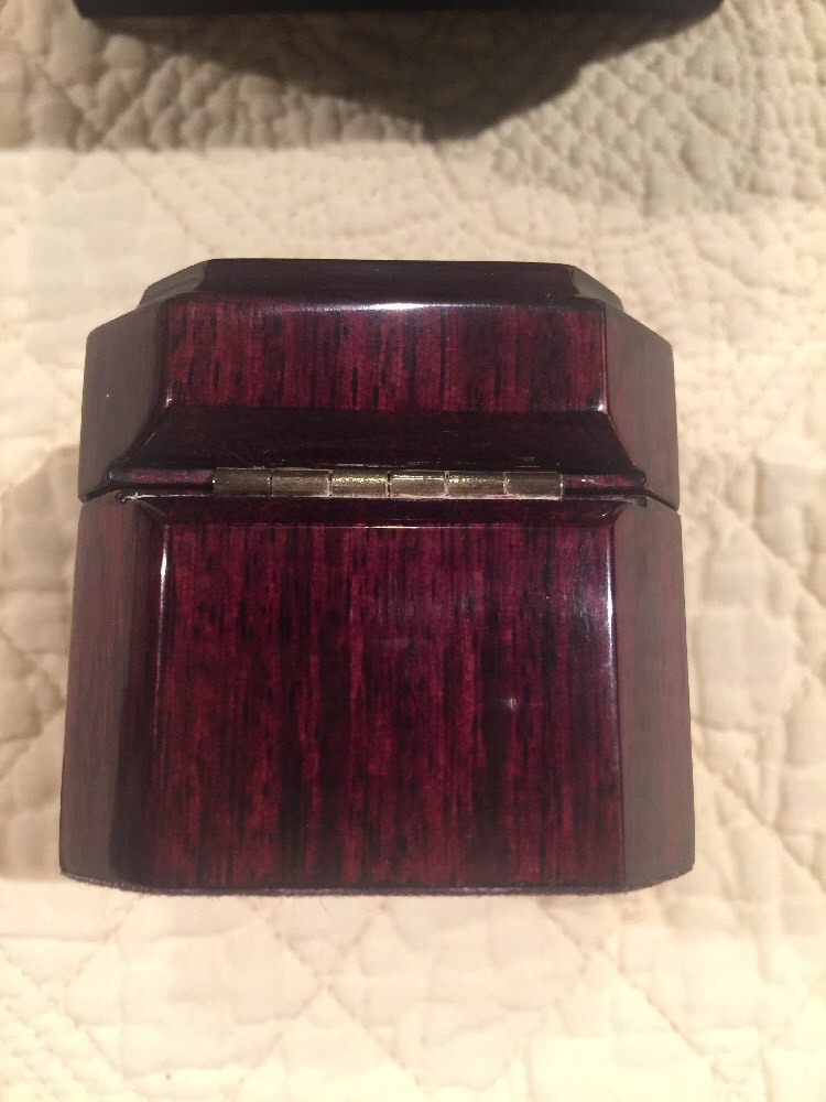 Solid Dark Wood Quartz Desk Clock Etched Top Inside 2" X 2" New In Box