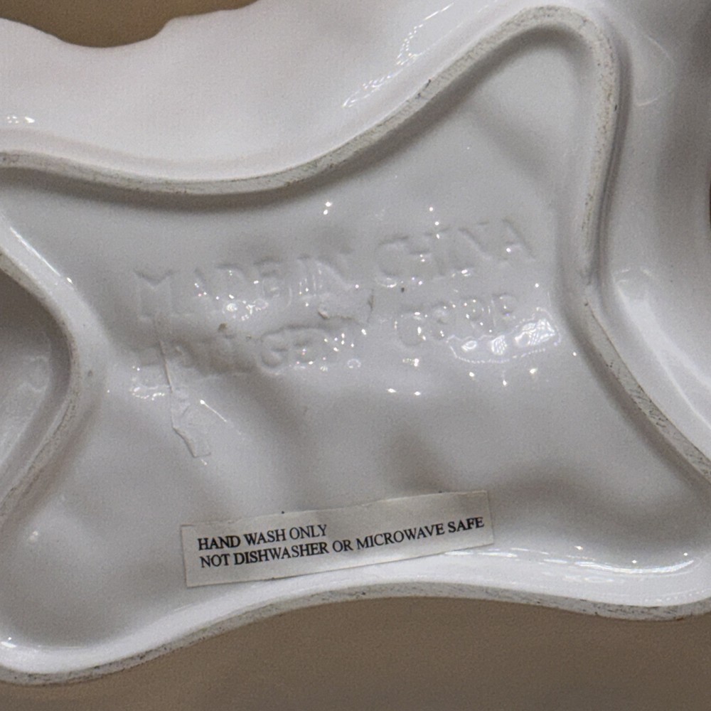 Ceramic Snowman Cookie Tray Vintage 1990