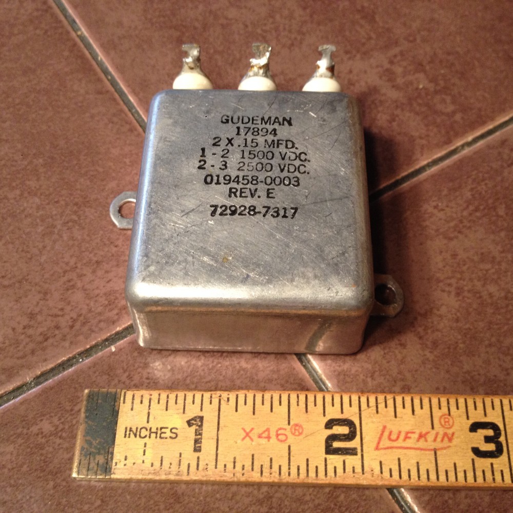 Gudeman 17894 , .15MFD, 1500/2500VDC Capacitor.