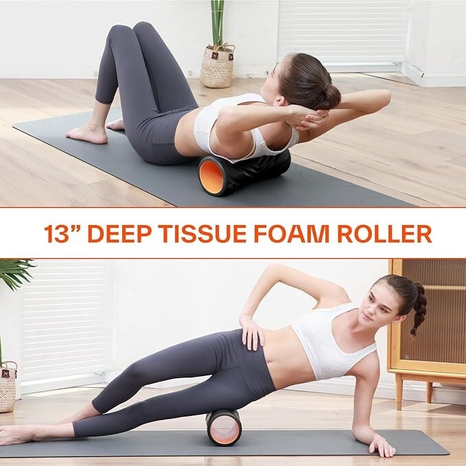Foam Roller Set With Foot Roller Lacrosse Ball Traction Massage Ball with String