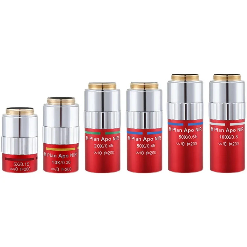 2X - 50X M Plan APO NIR LWD Metallographic Microscope Infinite Objective Lens