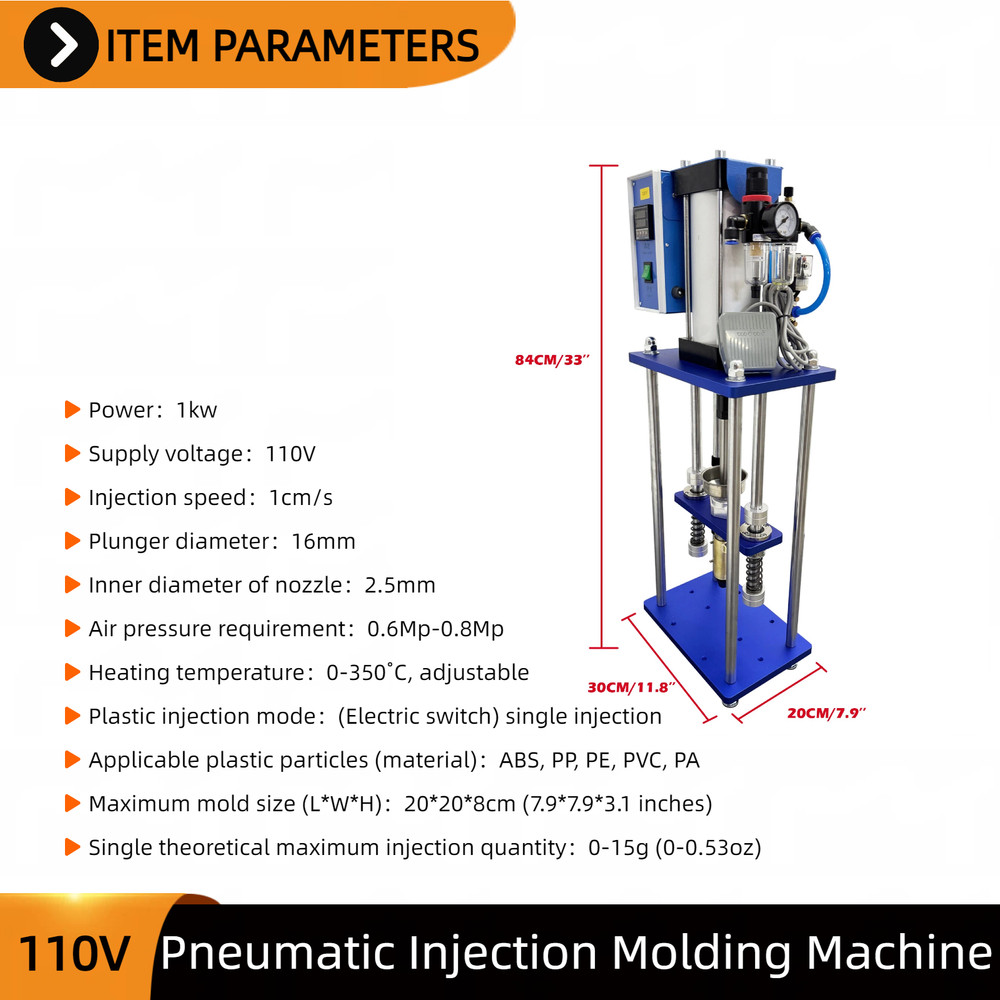 Lab Pneumatic Benchtop Injection Molding Machine 110V for Plastic Prototyping