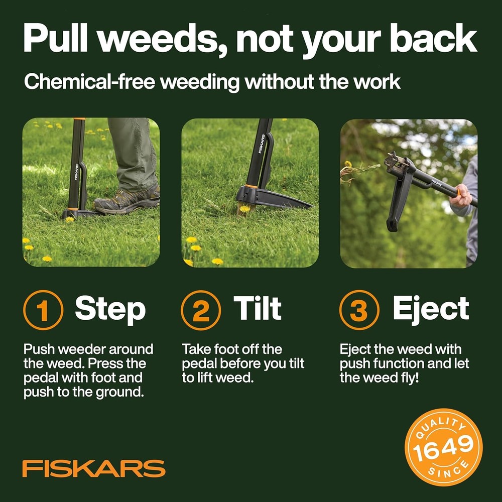 Ergonomic 39" 4-Claw Weed Puller Tool with Easy-Eject Mechanism