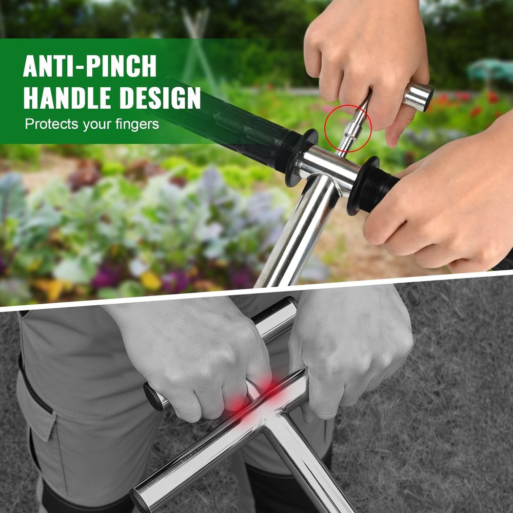 40 Inch Soil Sampler Probe, Stainless Steel Soil Core Sampling Tool with T-Ha...