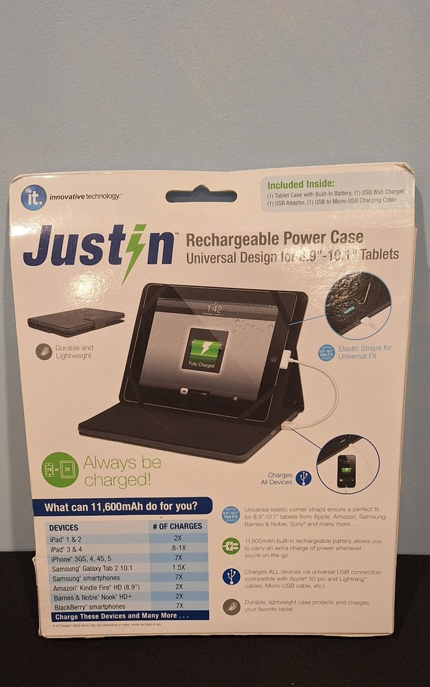 Innovative Technology Just In Rechargeable Power Case Ipad & more New Open Box