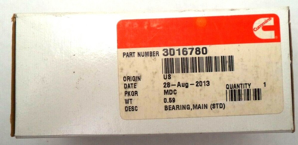 Cummins Lower Main Bearing, LTA10, pn 3016780