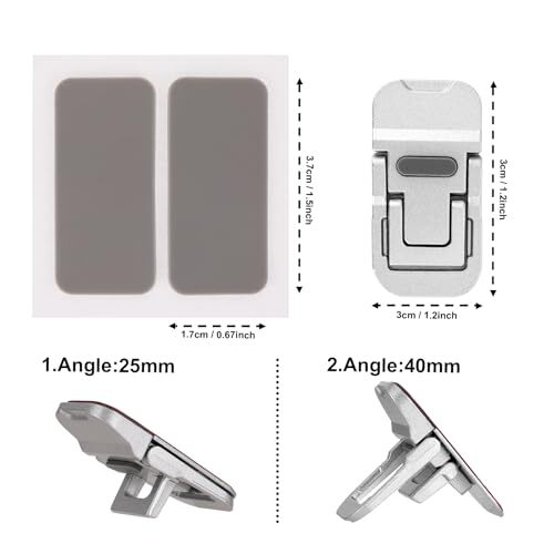 Bewudy 2 Pcs Portable Keyboard Riser, Dual Tilt Angle Adjustment Silver