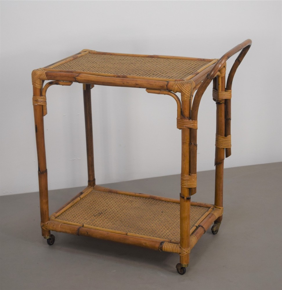 Trolley Lunchbox IN Bamboo, Italy, Years' 60