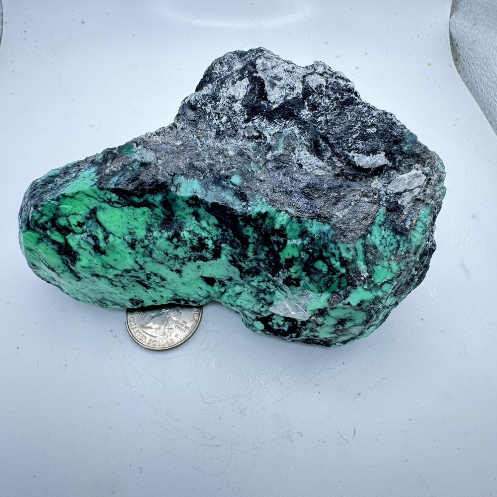 Natural Variscite 406 Grams Green Solid And Hard Great Looking Matrix