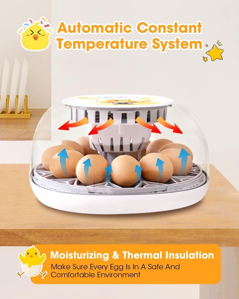 Automatic Egg Incubator with Turning Control for Hatching Chicken, Duck, Goose,