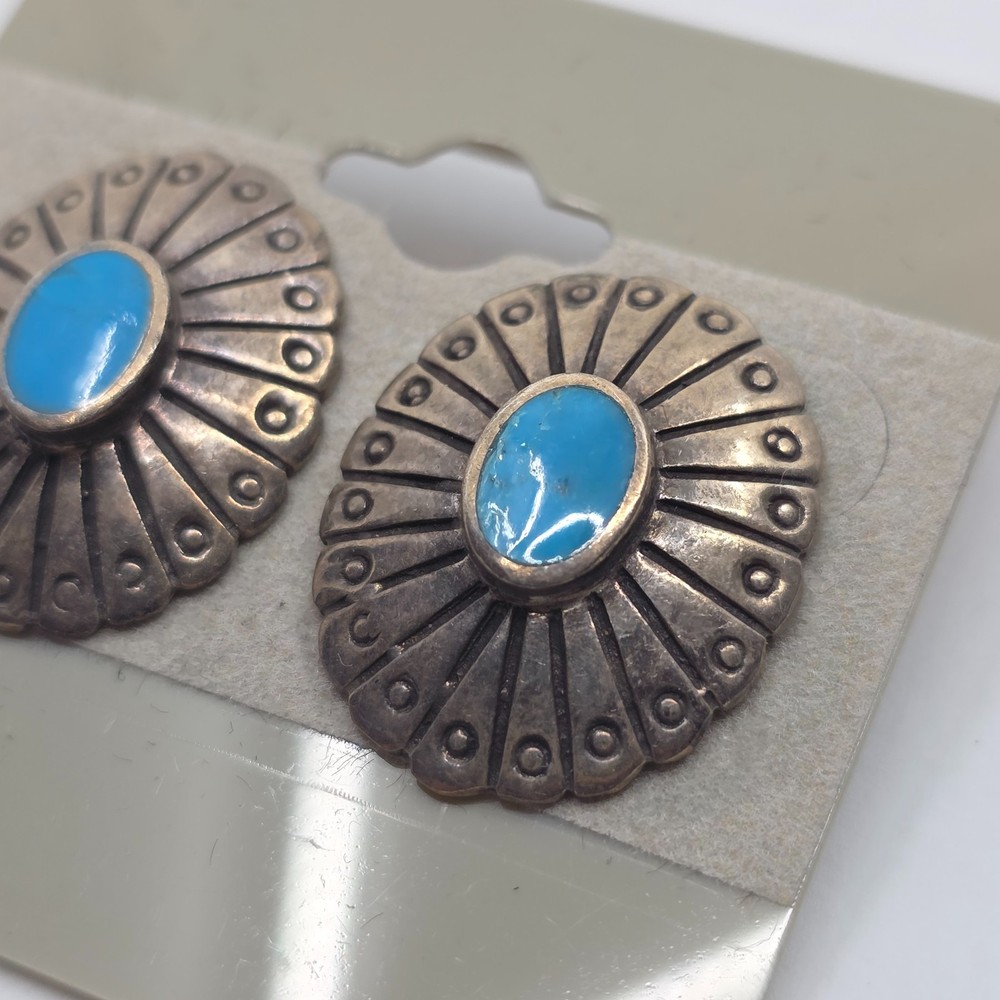 Southwest Style Sterling Silver Turquoise Post back Earrings