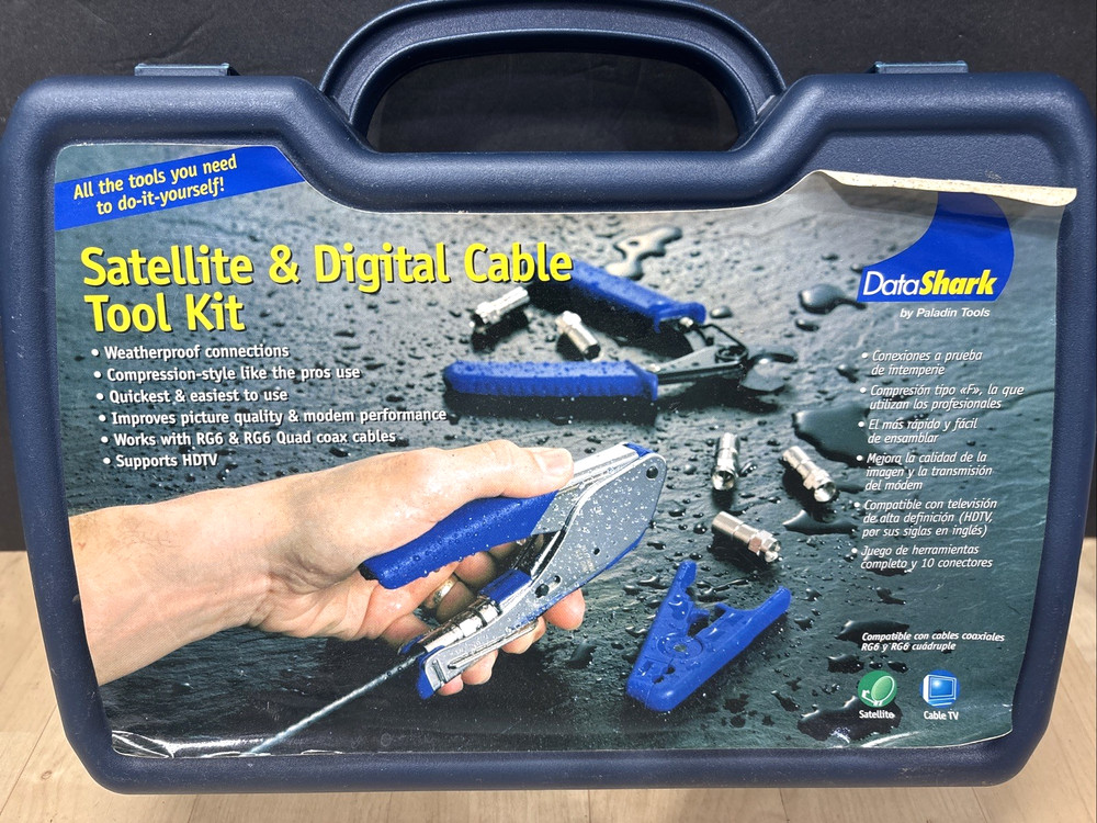 DataShark Digital Cable and Satellite Tool Kit; 3 Tools, Connectors, Case Unused