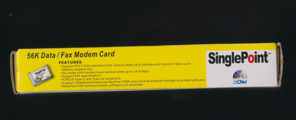 CNet SinglePoint PC Card 56K V.92 FAX / Modem Card