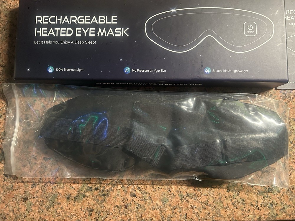 Rechargeable Heated Eye Mask. New with Box. USB Powered.