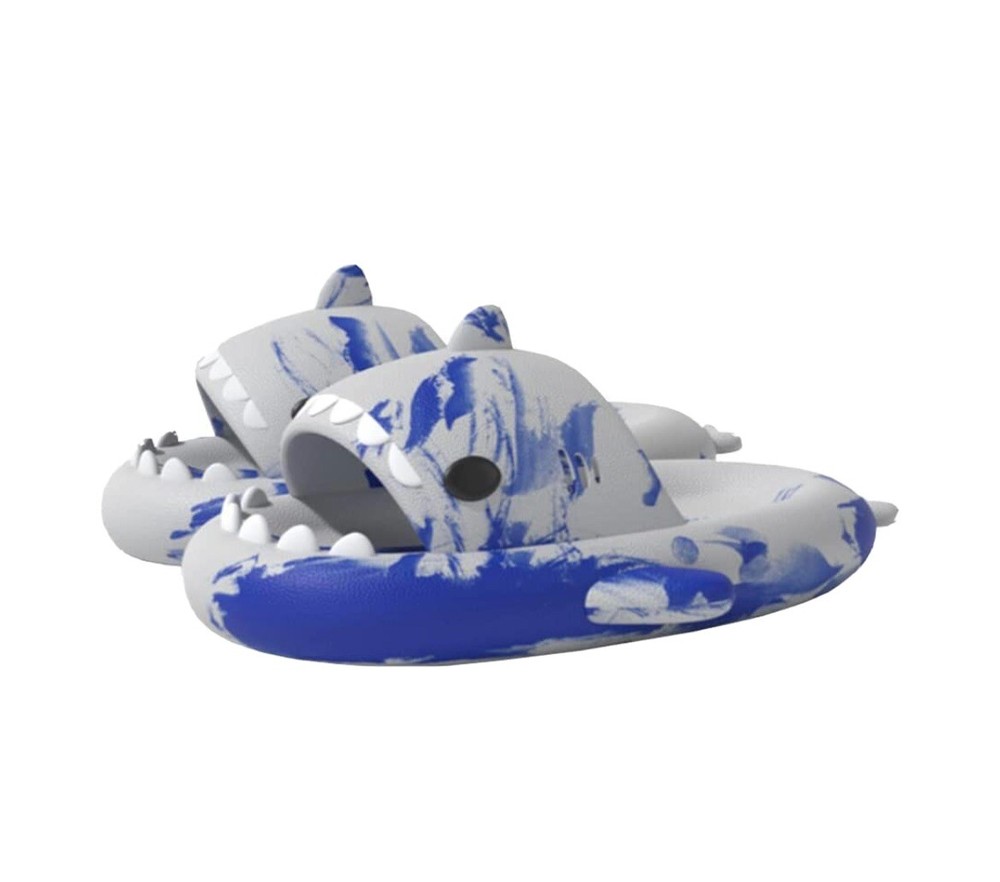 shark slides Blue And White Edition