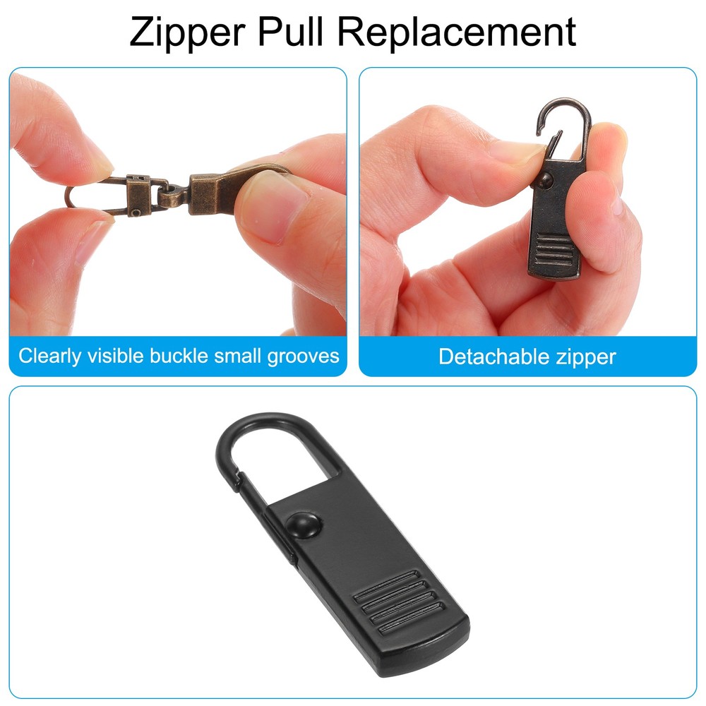 Zipper Pull Replacement, 20 Pcs Zipper Handle Mend Fixer Repair, Black