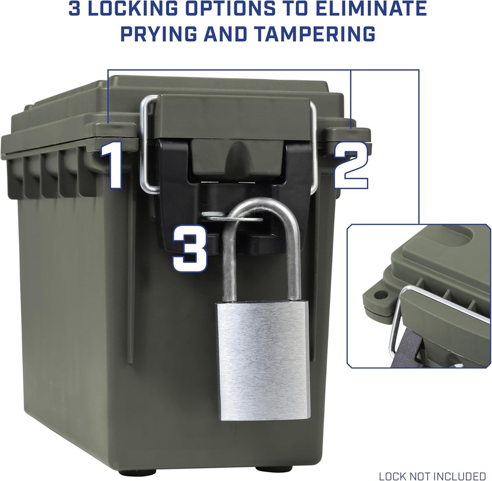 Sheffield 12626 Ammo Storage Box, Stackable .30 Cal Field Boxes, 0.30, Green
