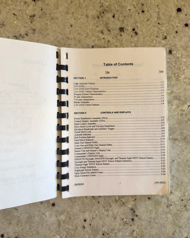 1994 US Army LAV Turret Operator Handbook