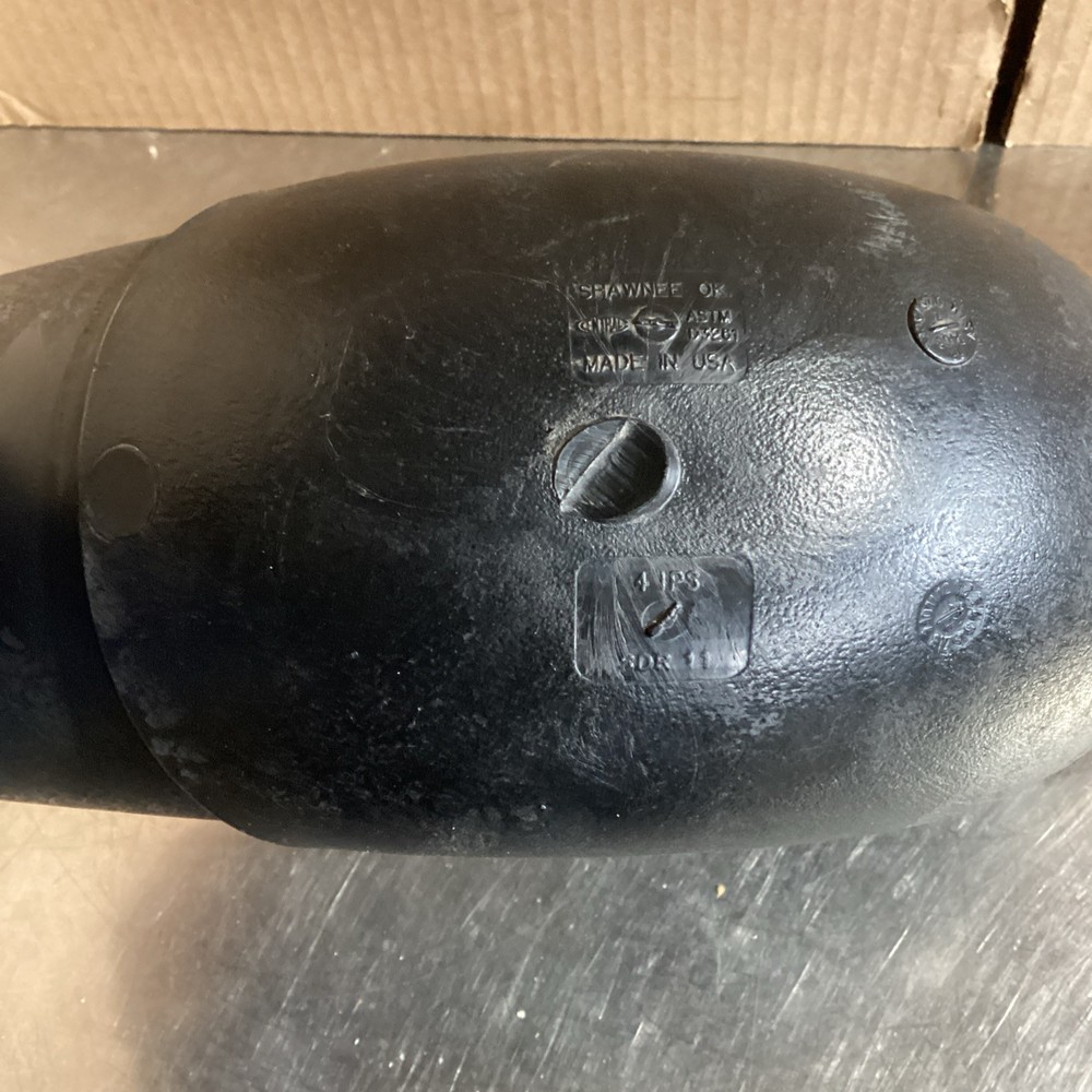 90 Degree Elbow Black 4 IPS, 3.5” Inner 4.5” Outer