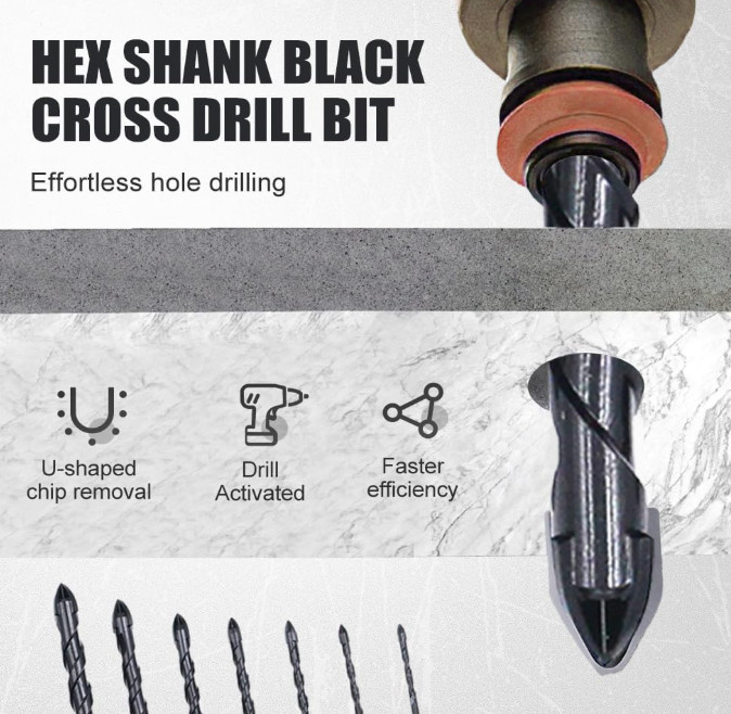 New Four-Flute Sawtooth Eccentric Drill Bit Set,4 Tooth Eccentric Drill Bit