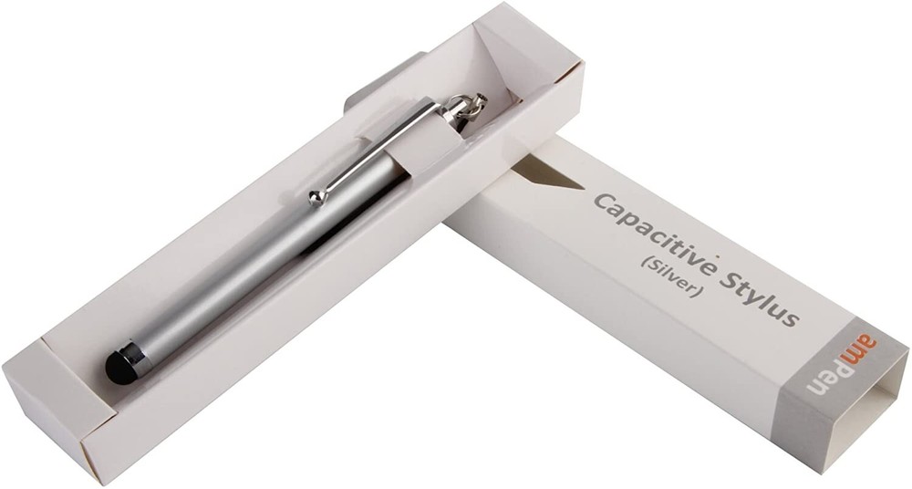amPen Stylus, Capacitive Stylus Ultra-Sensitive , Silver, Non-Replaceable Tip
