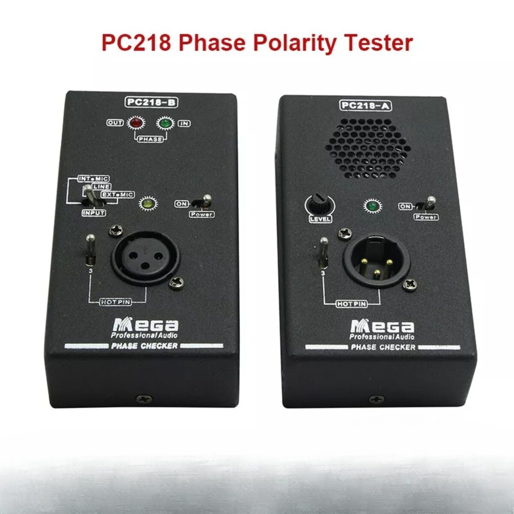 PC218 Phase Polarity Tester Checker Audio Speaker Microphone Sound Testing