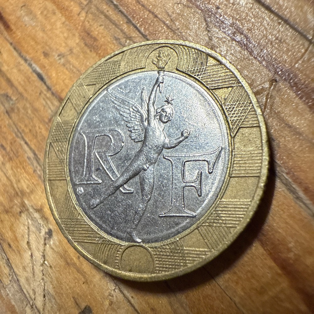 French 10 Franc Coin 1989 Date - Circulated