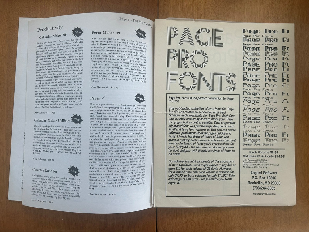 Vintage 1988 Asgard Software Catalogue