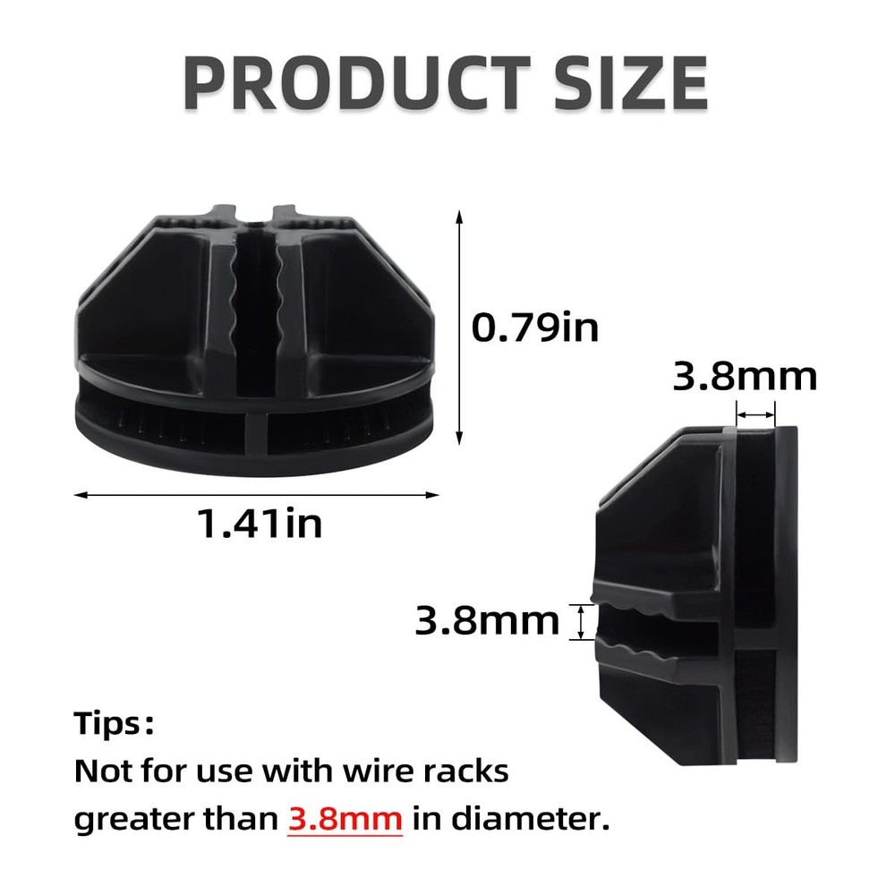 16 Pieces Cube Connectors Plastic Storage Cubes Wire Black