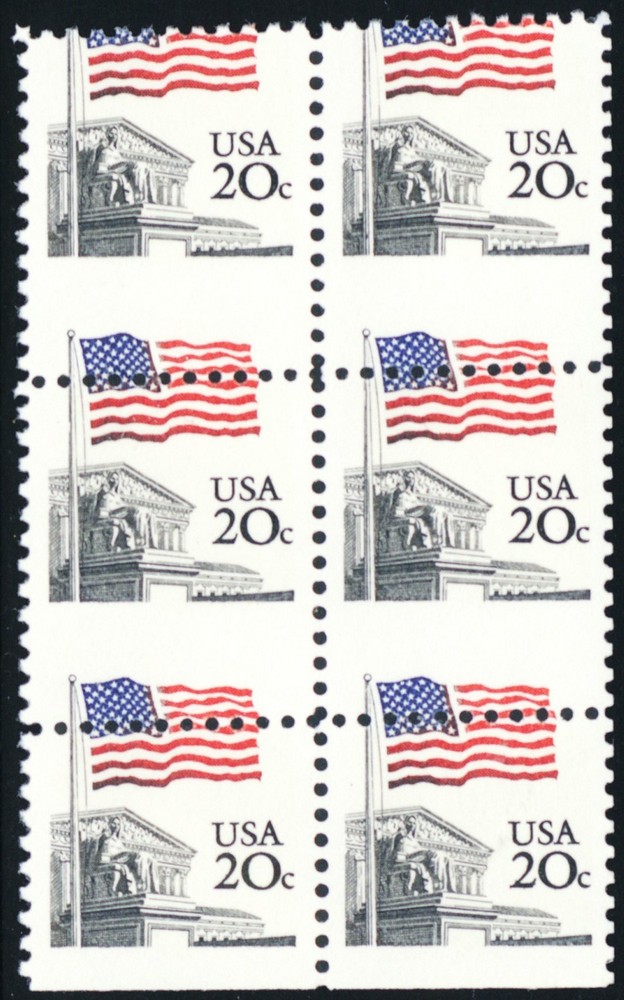 1894, Mint NH 20¢ Dramatic Perf Shift Error Block of Six - Stuart Katz