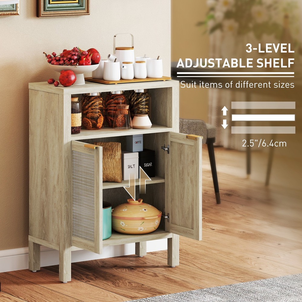 Sideboard Adjustable 3-level Shelf Setup To Fit Your Storage Needs