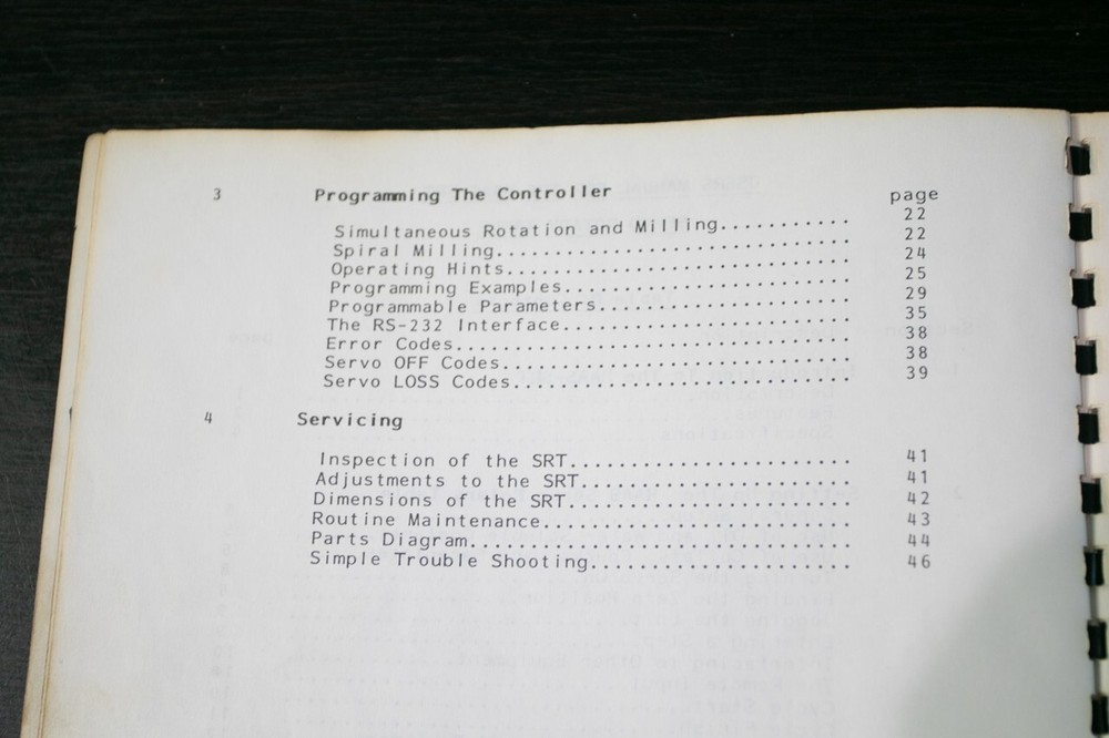 Haas SRT Programming, Operations Manual