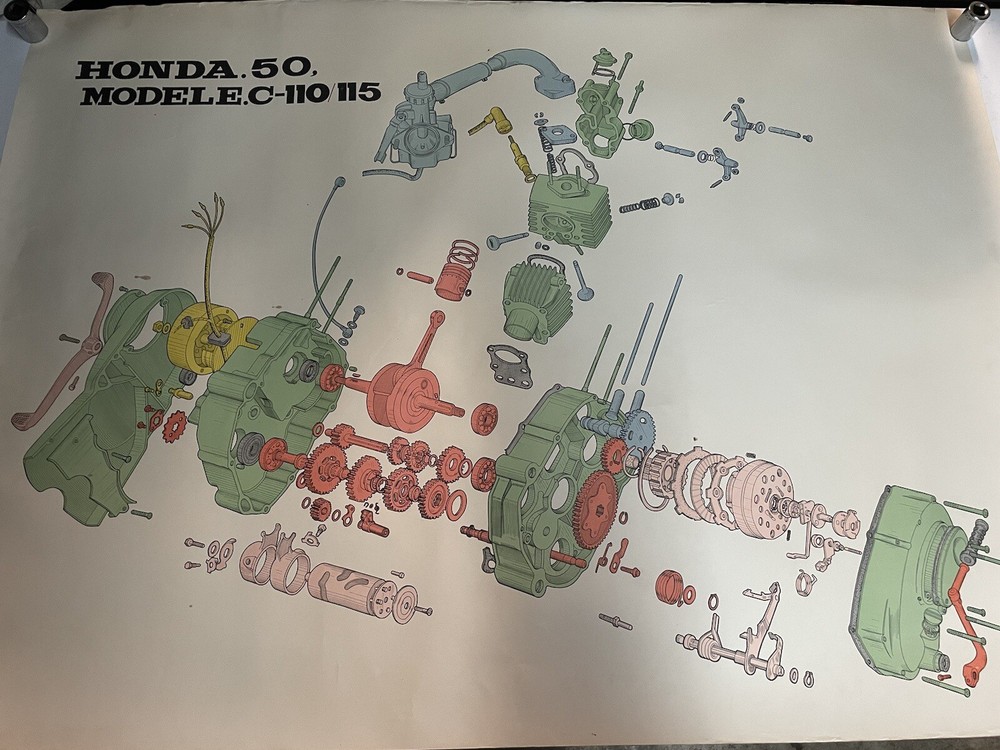 1960s Honda Exploded Motors 6pc Set