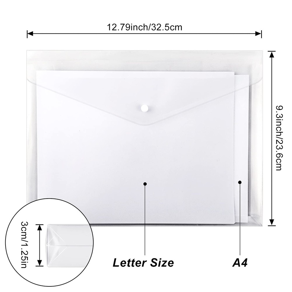 24pcs Clear Envelopes, Expandable Folders for Documents and Waterproof Folder...