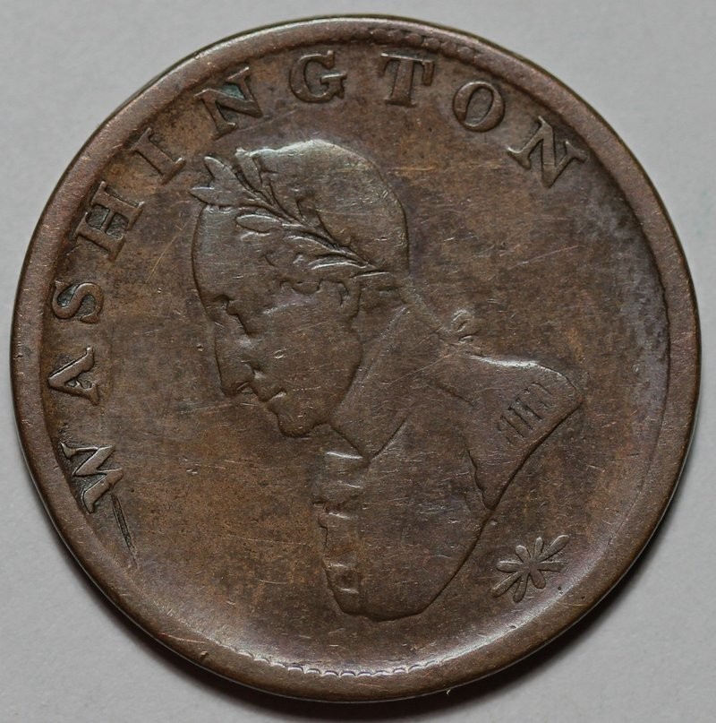 Undated Washington Double Head Colonial Cent